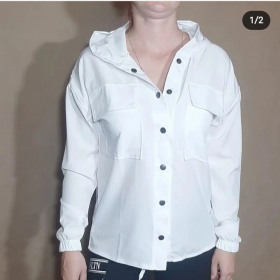 No Brand 1509 white (деми) рубашка женские