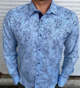 Fmt S2231 blue батал (демі) сорочка чоловіча