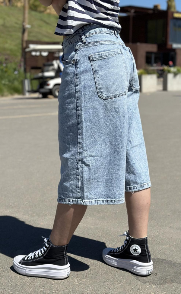 No Brand 1009-1 l.blue (лето) шорты женские