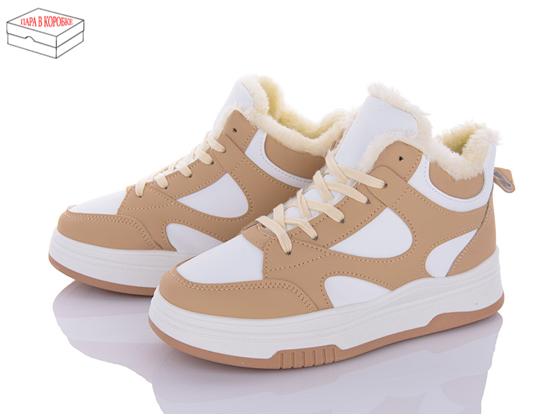 Wei Wei SS2189 beige-white (зима) кросівки жіночі