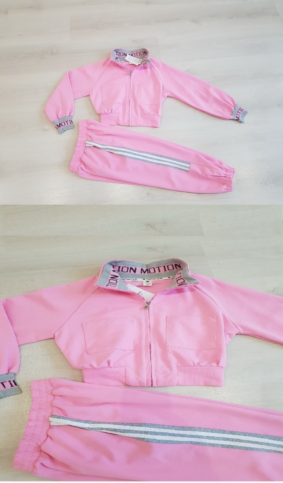 No Brand 3646 pink (деми) костюм спорт детские