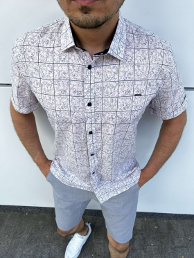 No Brand 34434 white (лето) рубашка мужские