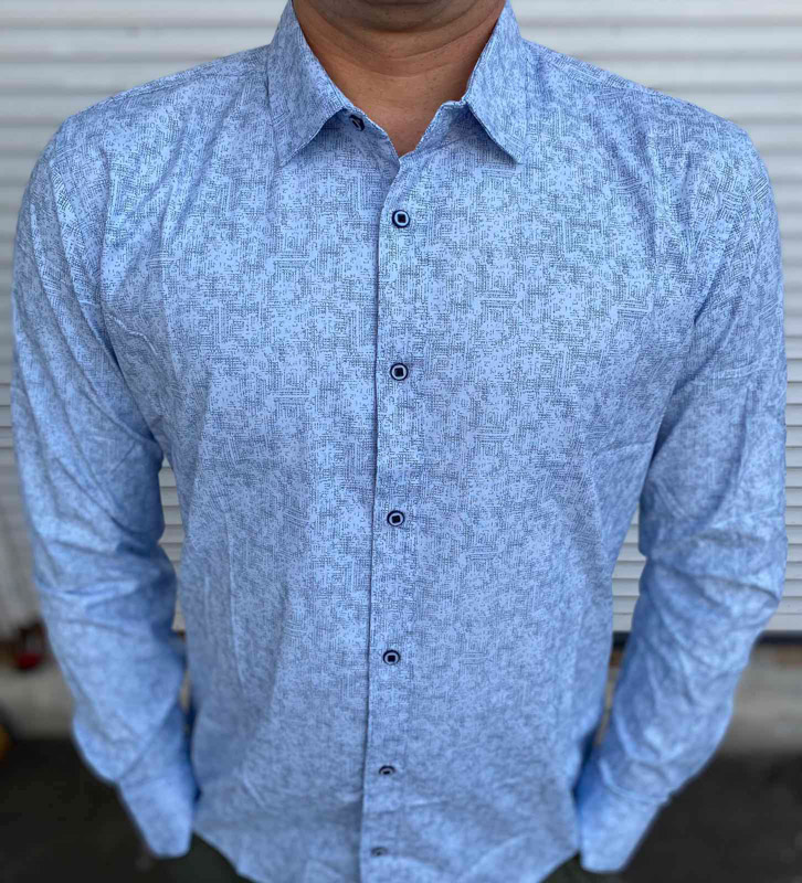 Fmt S2234 blue батал (демі) сорочка чоловіча