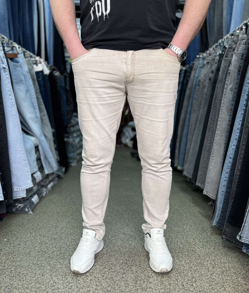 No Brand R225 beige (деми) джинсы мужские