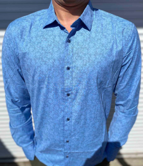 Fmt S2235 blue батал (демі) сорочка чоловіча