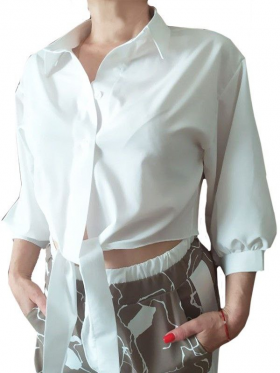 No Brand 517 white (деми) рубашка женские