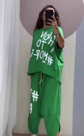No Brand 929 green (лето) костюм спорт женские