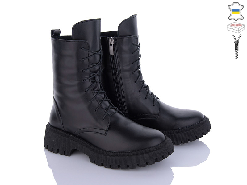 No Brand 3101 чорний (зима) ботинки женские