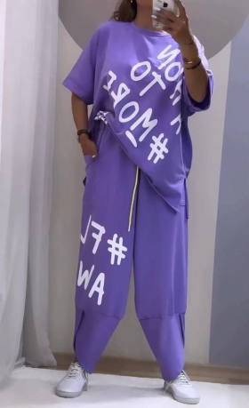 No Brand 929 purple (лето) костюм спорт женские