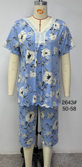 No Brand 2643 blue (лето) пижама женские
