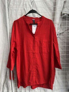 No Brand 2557 red (деми) рубашка женские