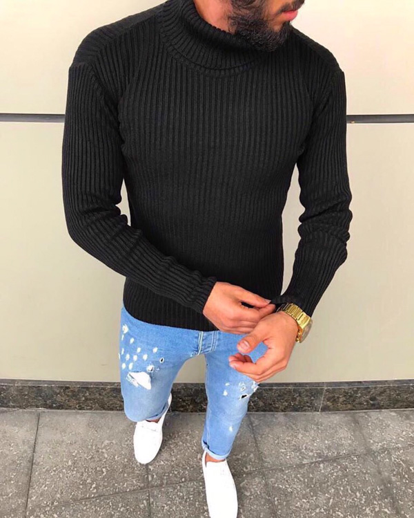 No Brand S532 black (деми) свитер мужские