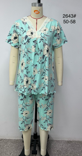No Brand 2643 l.blue (лето) пижама женские