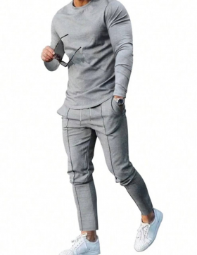 No Brand 121 grey (деми) костюм спорт мужские