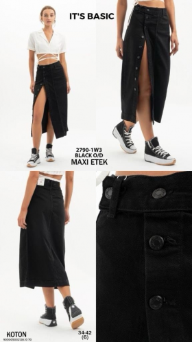 No Brand 2790-1 black (лето) юбка женские