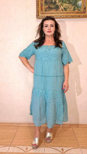 No Brand 1718 l.blue (лето) платье женские