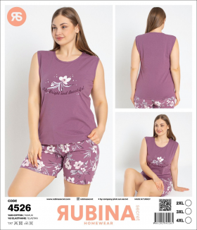 No Brand 4526 purple (лето) пижама женские