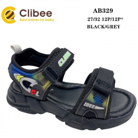 Clibee Apa-AB329 black-grey (лето) босоножки детские