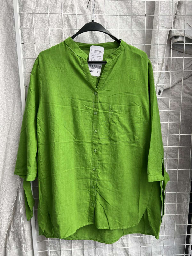 No Brand 2562 green (деми) рубашка женские