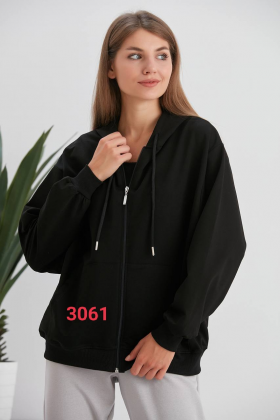 No Brand 3061 black (деми) кофта спорт женские