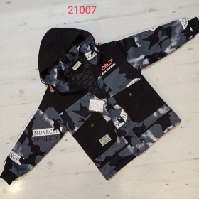 No Brand 21007 black-grey (деми) куртка детские
