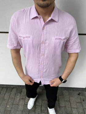 No Brand 1741 pink (літо) сорочка чоловіча