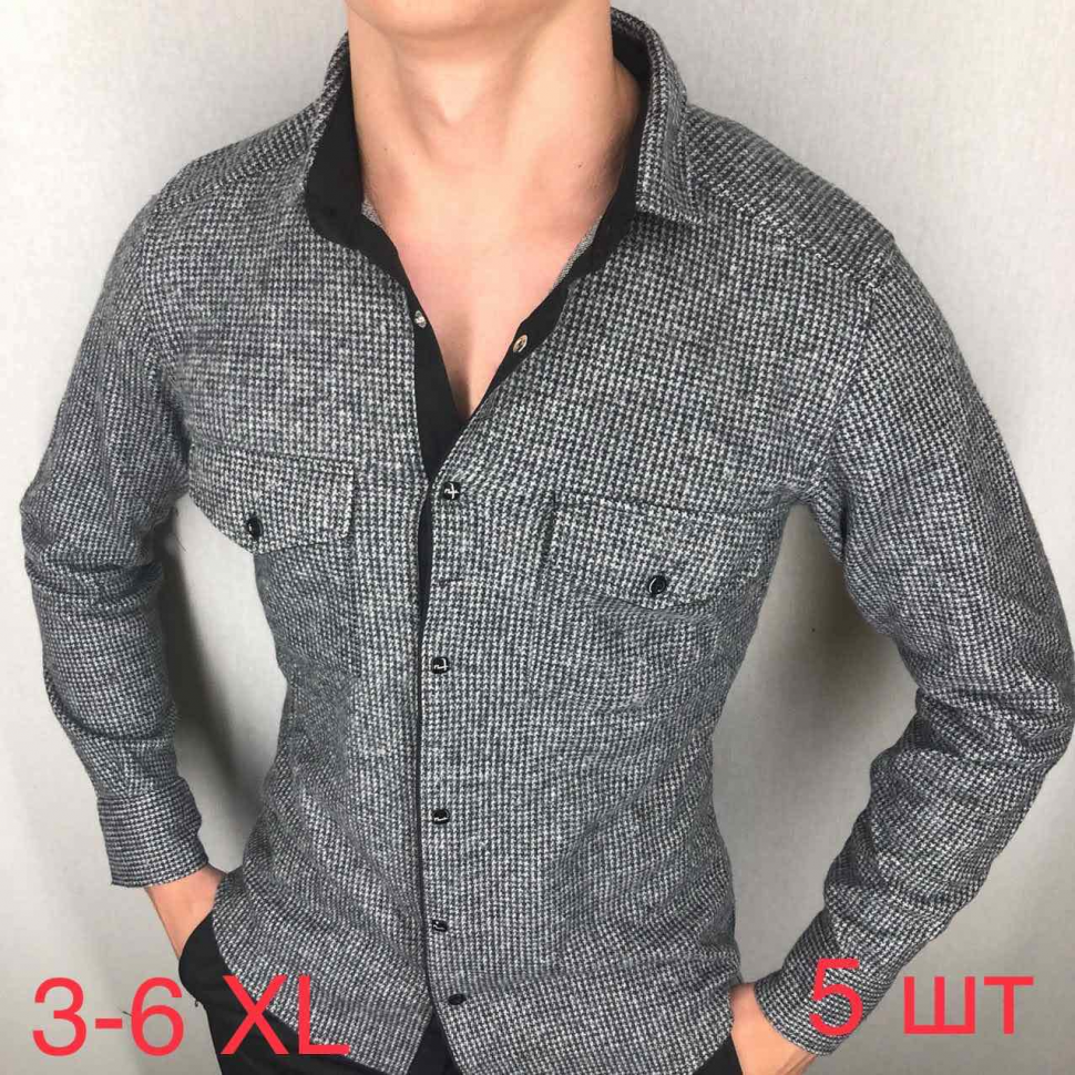 No Brand R406 black (деми) рубашка мужские
