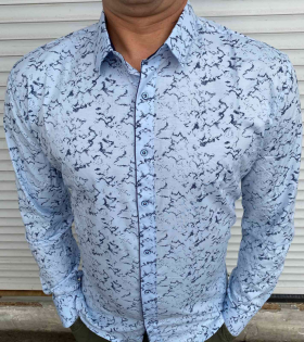 Fmt S2245 blue батал (деми) рубашка мужские