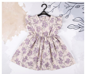 No Brand 93910 beige-lilac (літо) сукня дитяча