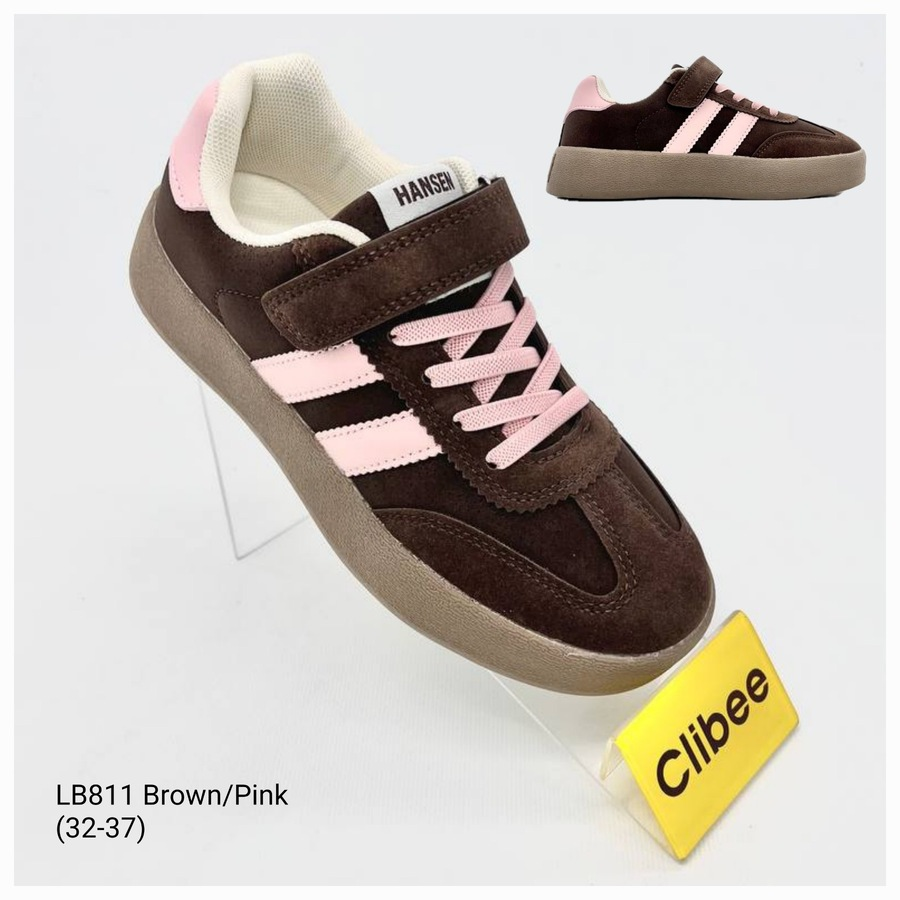 Clibee Apa-LB811 brown-pink (деми) кеды детские