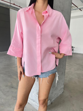 No Brand 2674 pink (деми) рубашка женские