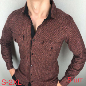 No Brand R407 brown (деми) рубашка мужские