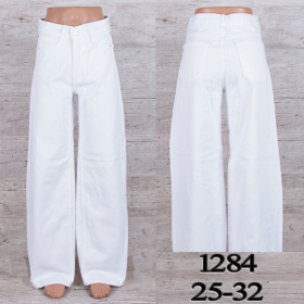 No Brand 1284 white (деми) джинсы женские