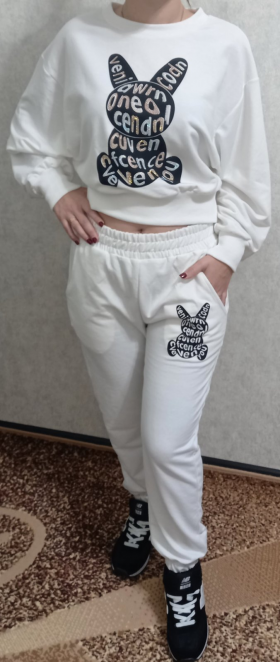 No Brand 0133 white (деми) костюм спорт женские