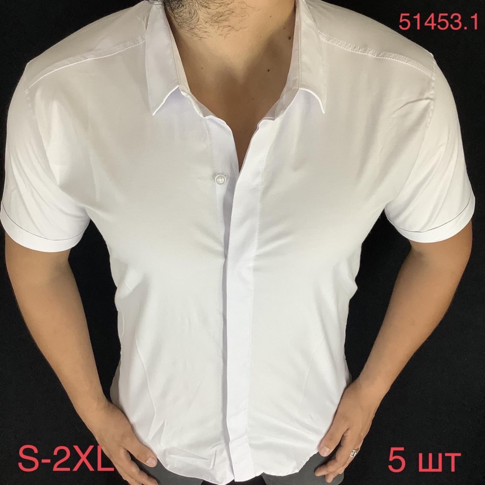 No Brand 51453-1 white (літо) сорочка чоловіча