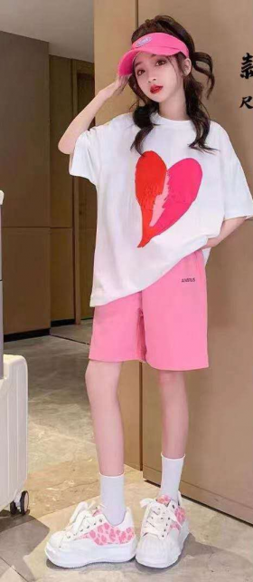 No Brand C033 white-pink (лето) костюм детские