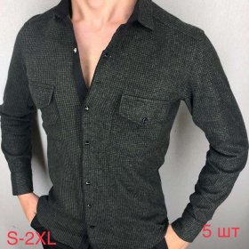 No Brand R408 green (деми) рубашка мужские