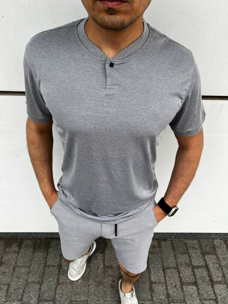 No Brand 1811 grey (лето) футболка мужские