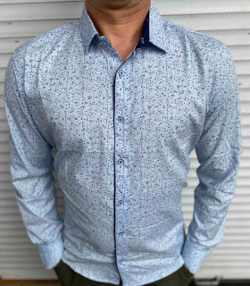 Fmt S2247 blue батал (деми) рубашка мужские