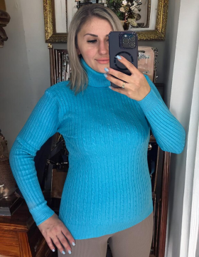 No Brand 26437 l.blue (зима) светр жіночі