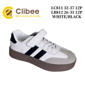 Clibee LD-LC811 white-black (деми) кеды детские