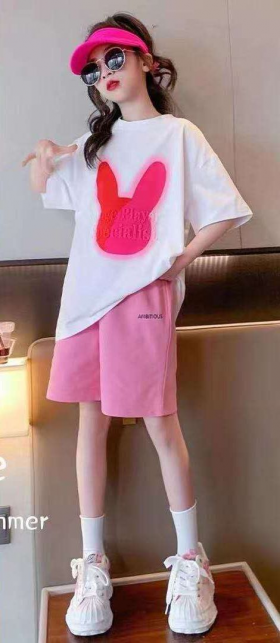 No Brand C033-1 white-pink (лето) костюм детские