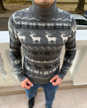 No Brand S2668 grey (зима) свитер мужские