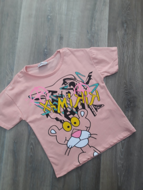 No Brand 9884 pink (лето) футболка детские