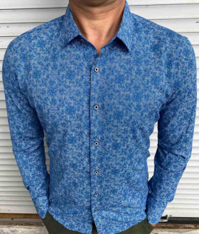 Fmt S2248 blue батал (деми) рубашка мужские