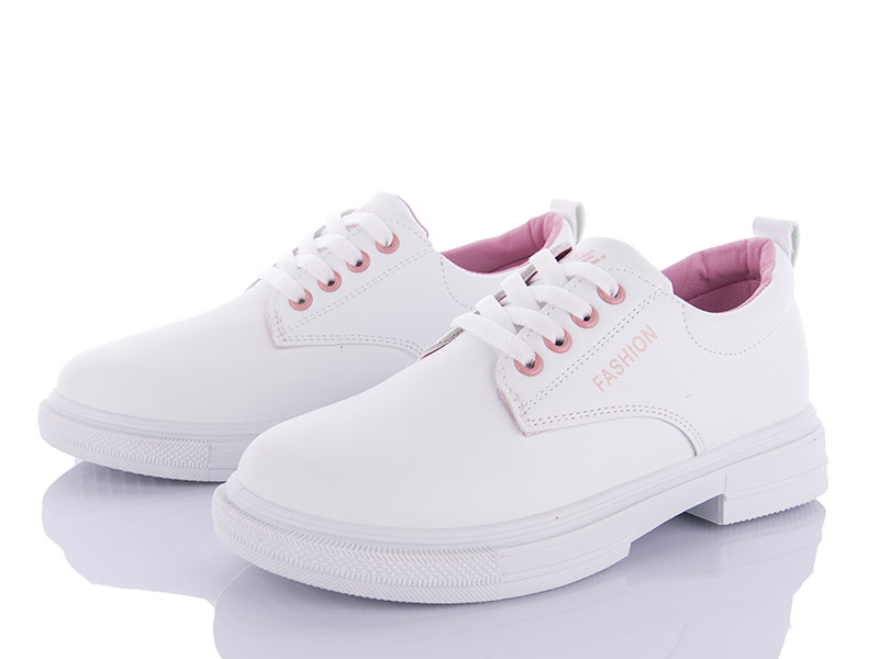 Violeta 169-13 white-pink (демі) жіночі туфлі