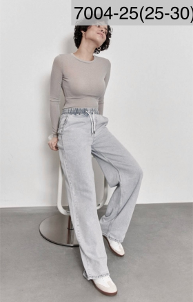 No Brand 7004-25 grey (деми) джинсы женские