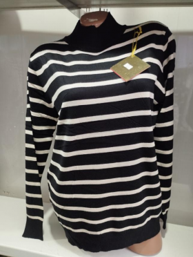No Brand 24002 black-white (деми) свитер женские