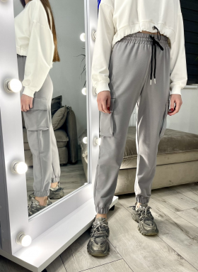 No Brand 196 grey (деми) штаны спорт женские