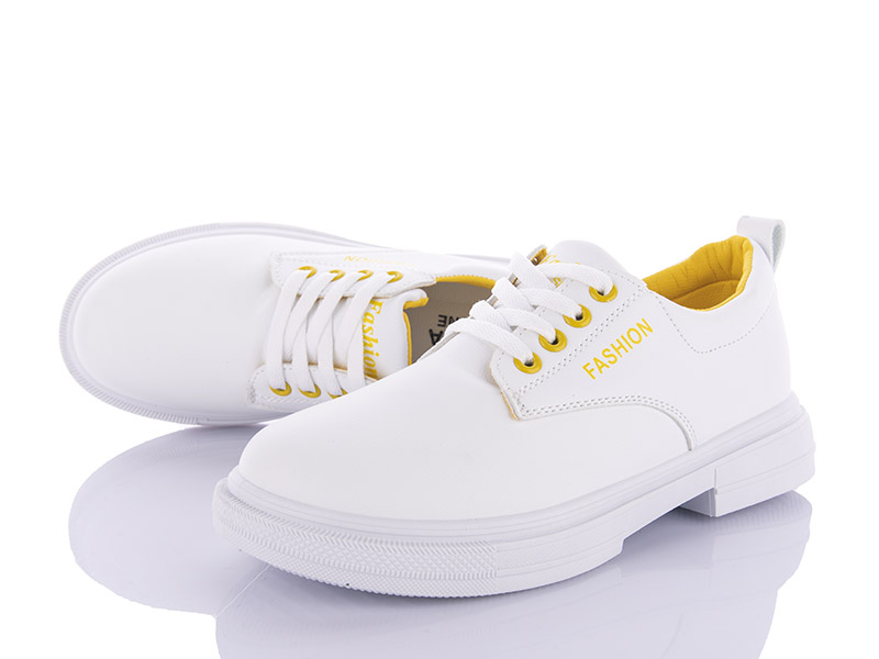 Violeta 169-13 white-yellow (демі) жіночі туфлі